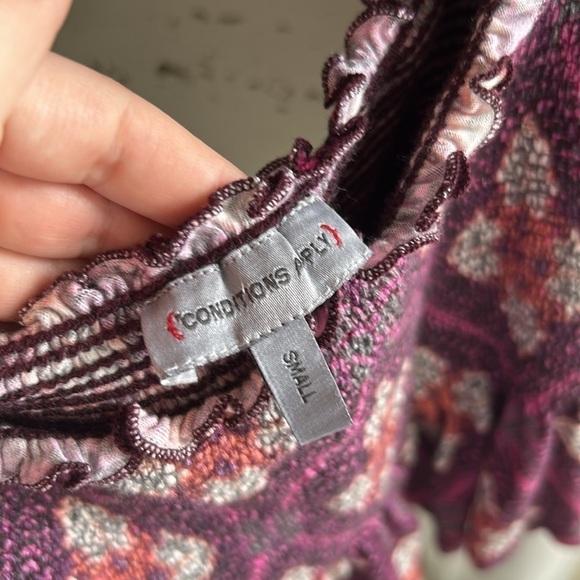 Anthropologie Puff Sleeve Smocked Top - Picture 6 of 8